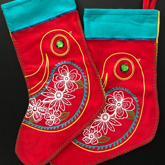 Old Navy Other - Two Christmas Stockings - Paisley Birds